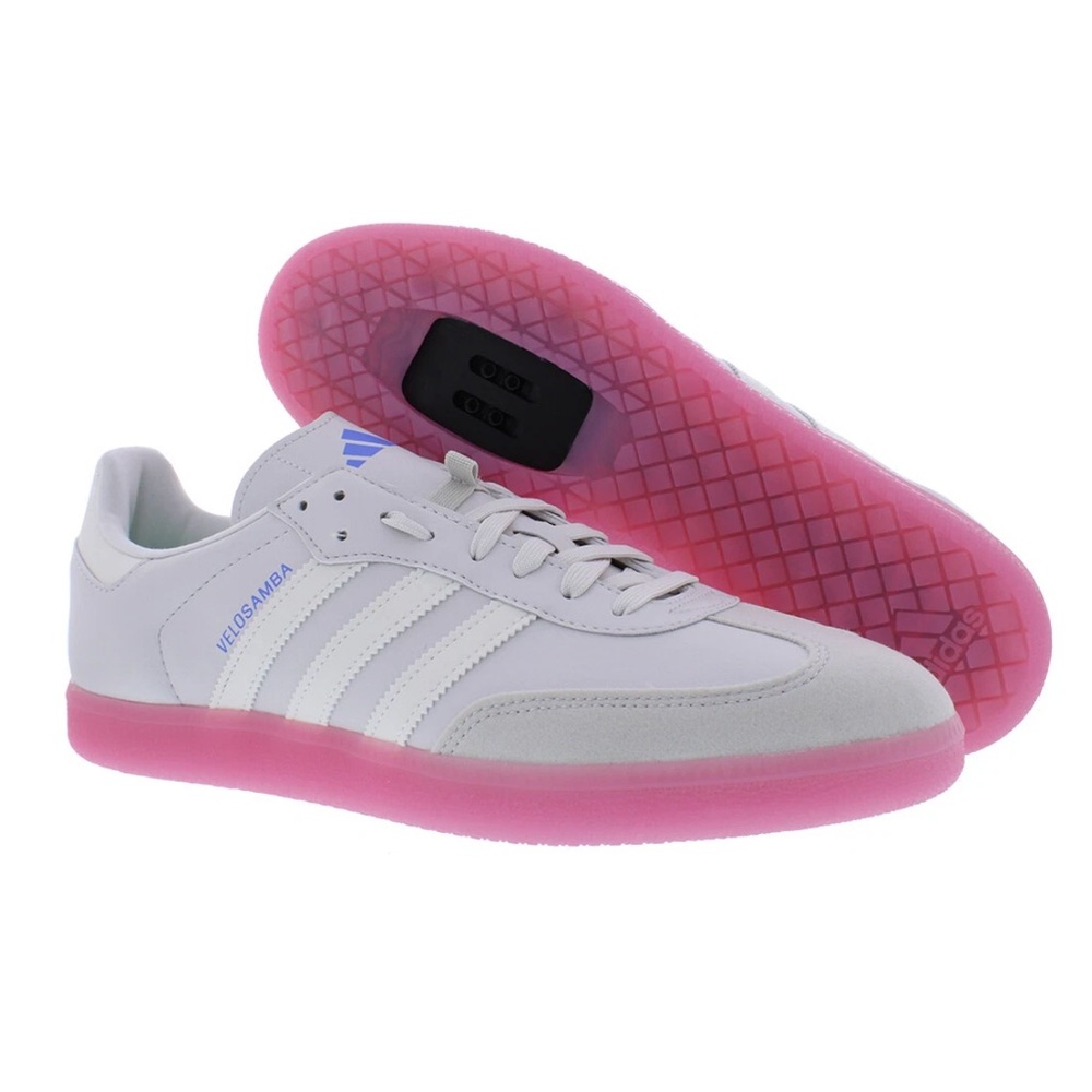 Adidas Velosamba vegan leather cycling shoes size 9 womens, gray lucid fuchsia